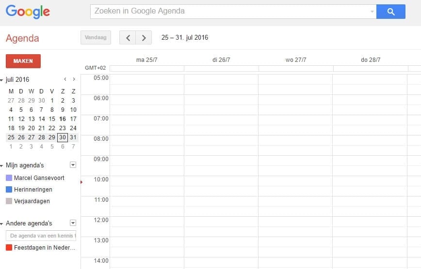 contentkalender maken met google calendar